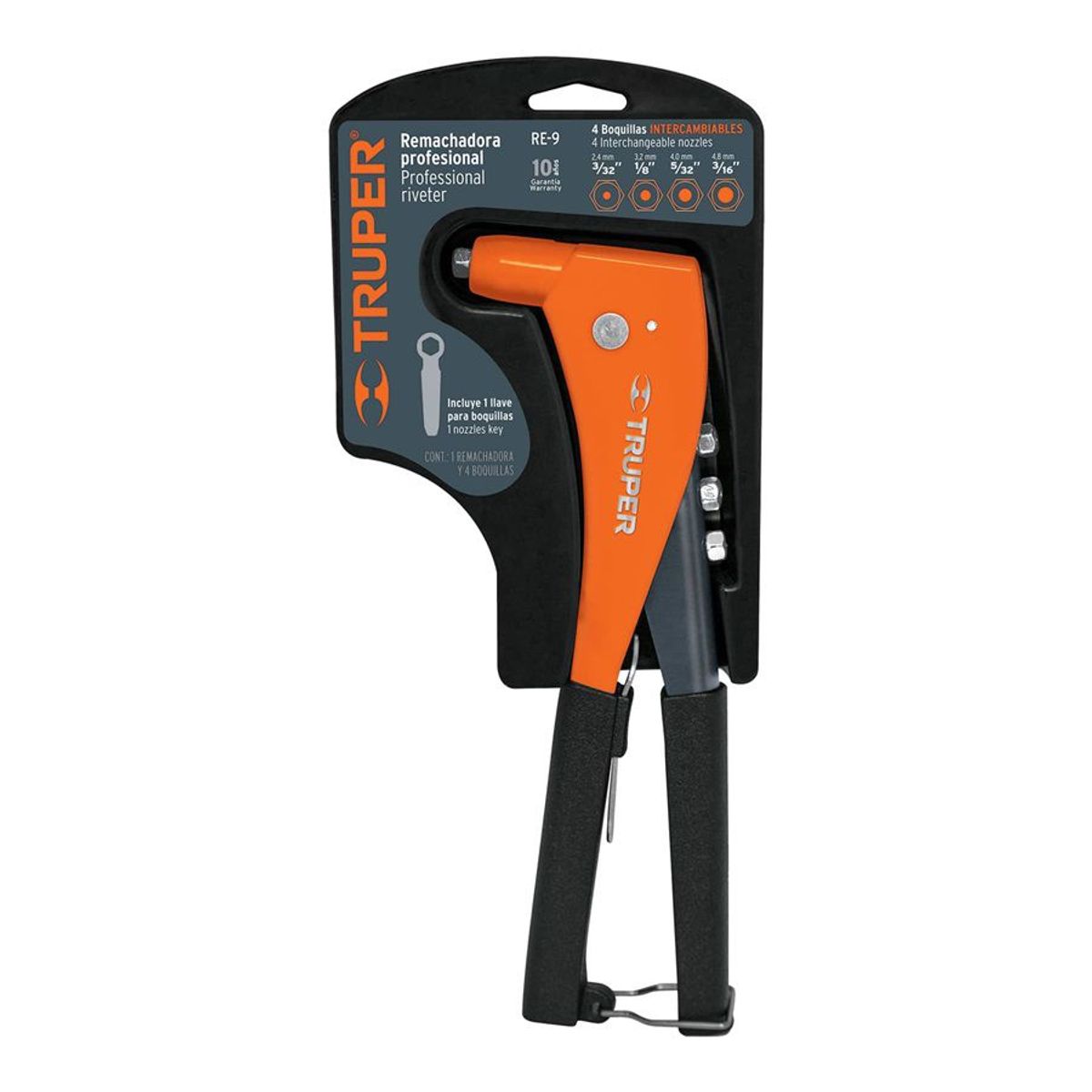 TRUPER - REMACHADORA PROFESIONAL 9" CON 4 BOQUILLA 17960 TRUPER