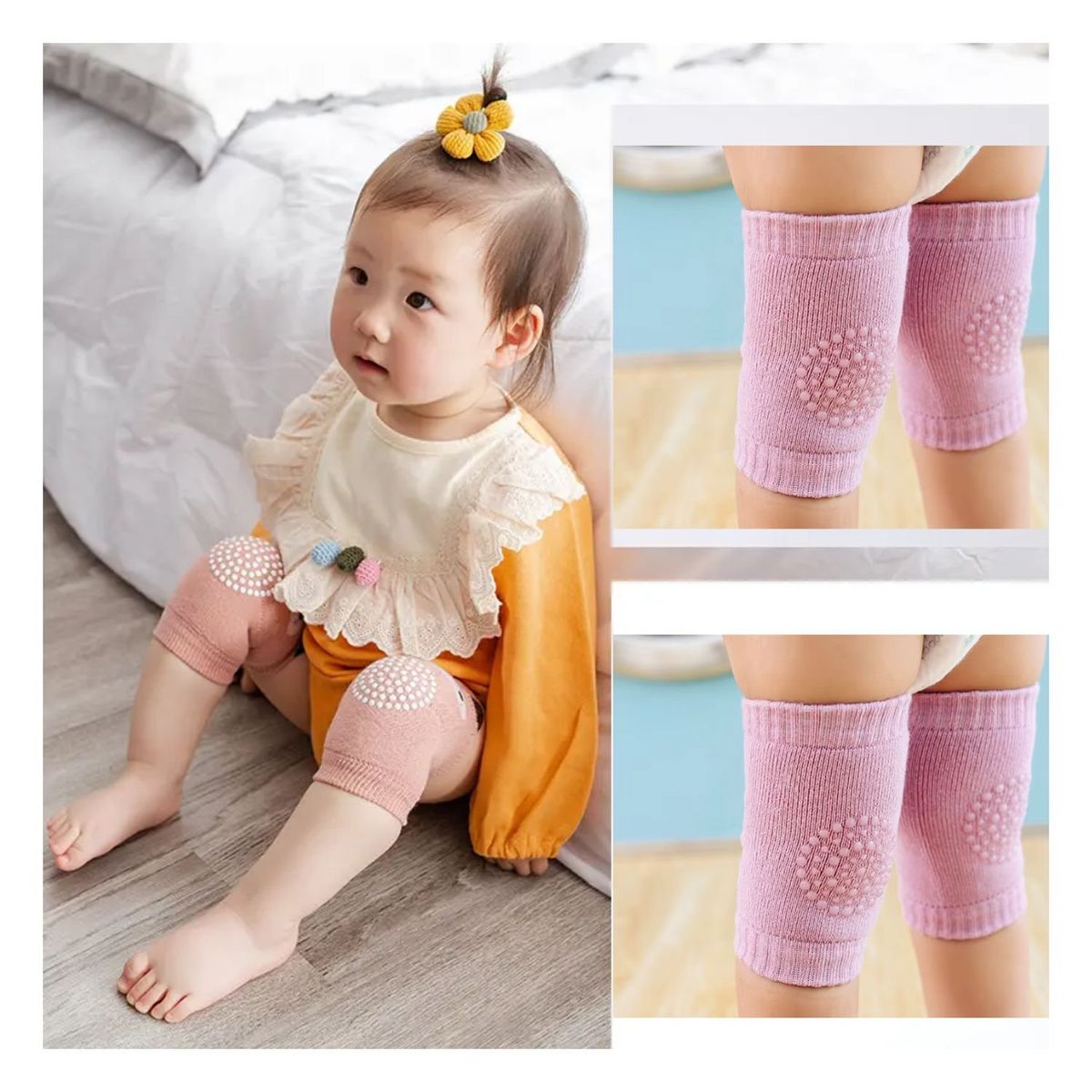 GENERICO - Rodilleras para Gateo Granjita Niñas x 3 Pares