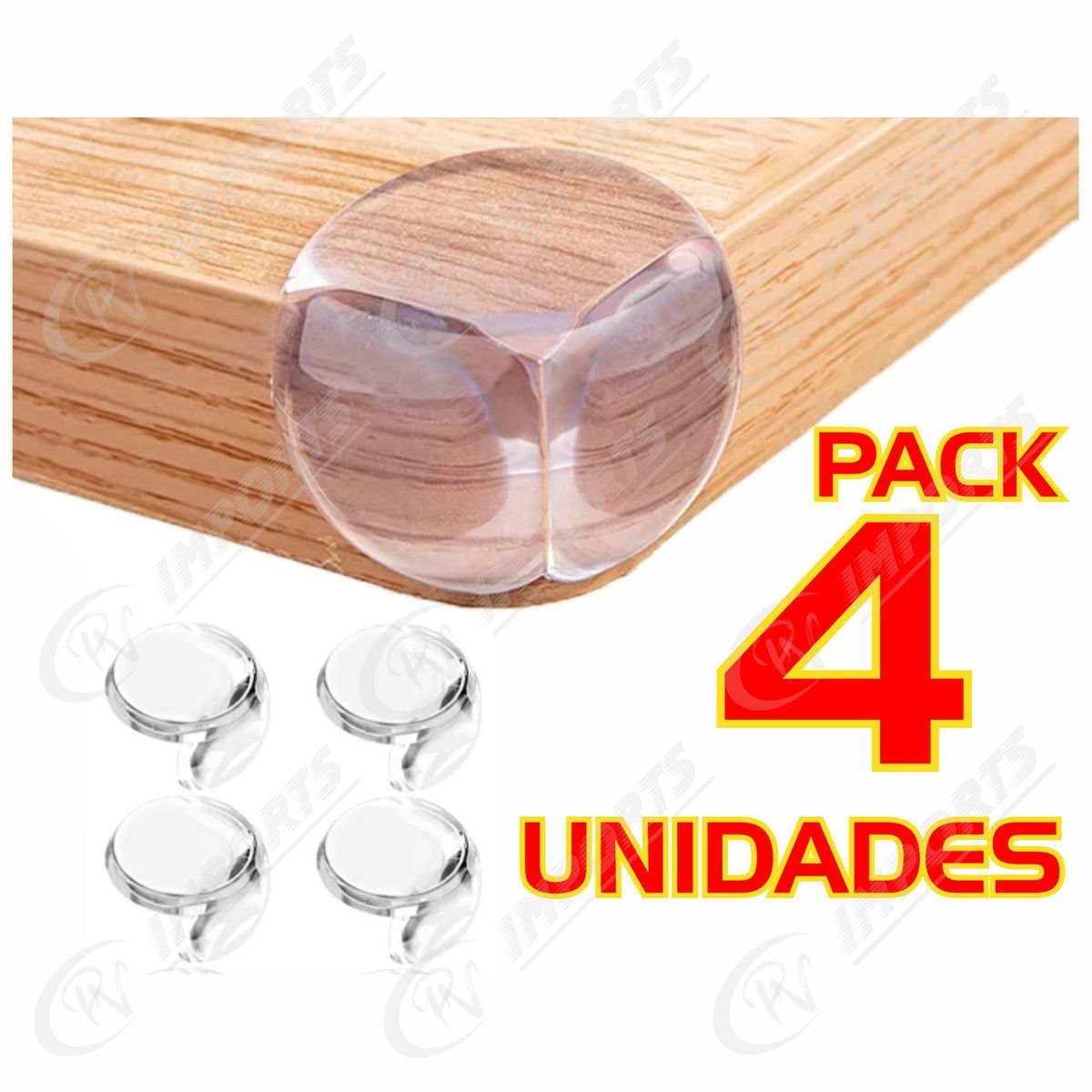 GENERICO - 4 Protector Esquina de Silicona Evita golpes niños bebés