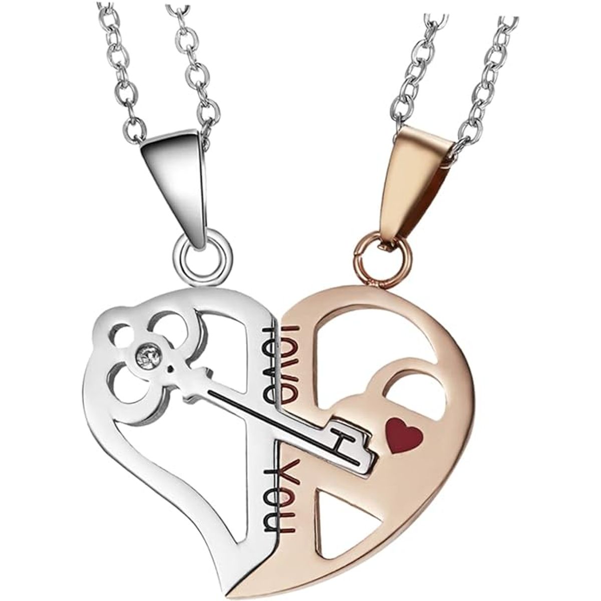 IMPORTADO MC - Collar para pareja modelo corazón y llave