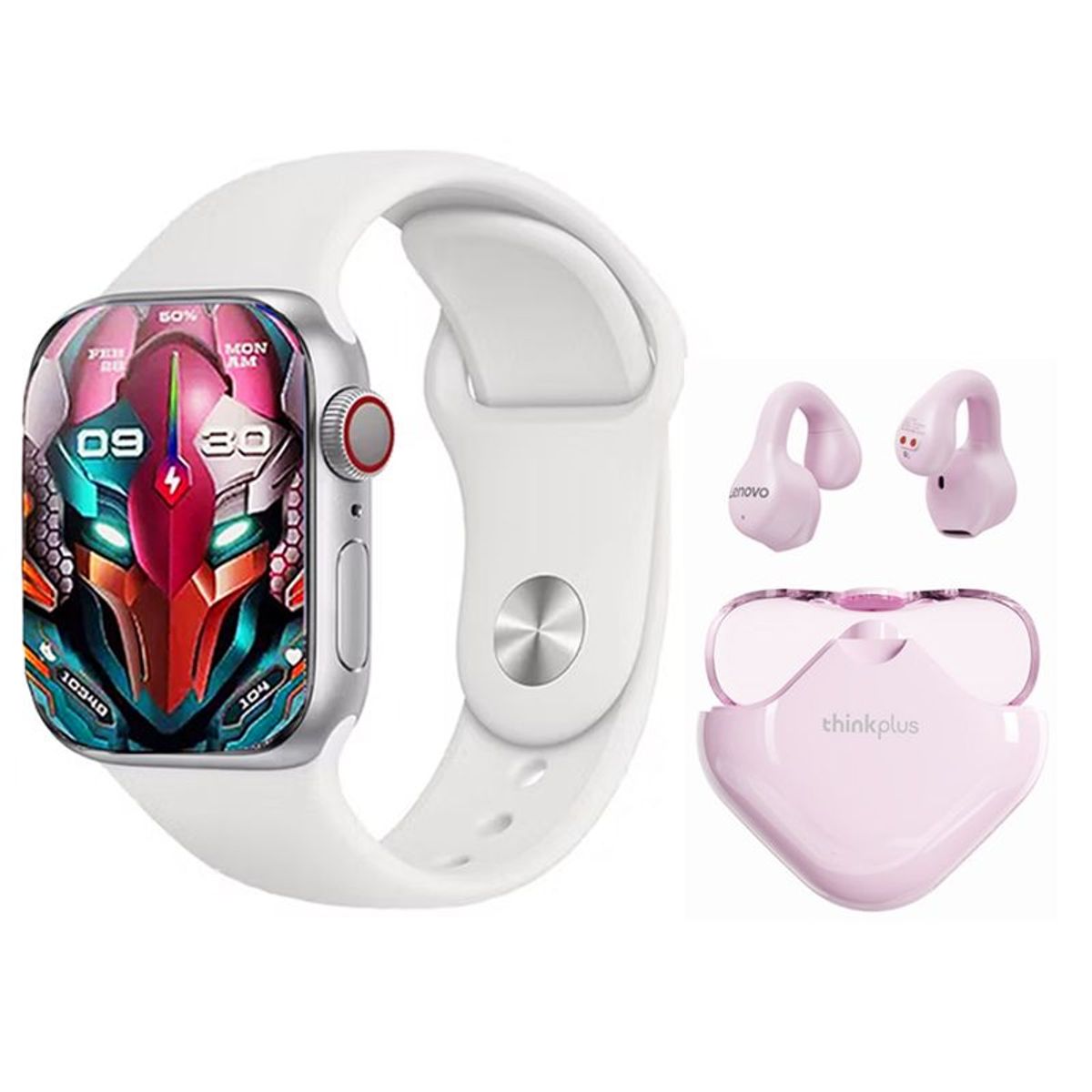 LENOVO - Audífonos Lenovo XT61-Rosa y Toumi S9 PRO-W Watch Reloj inteligente
