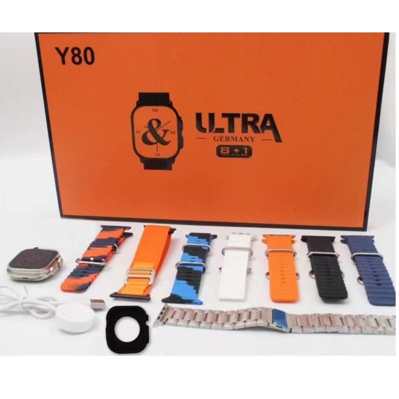 OEM - Smartwatch Y80 Ultra con 8 Correas.