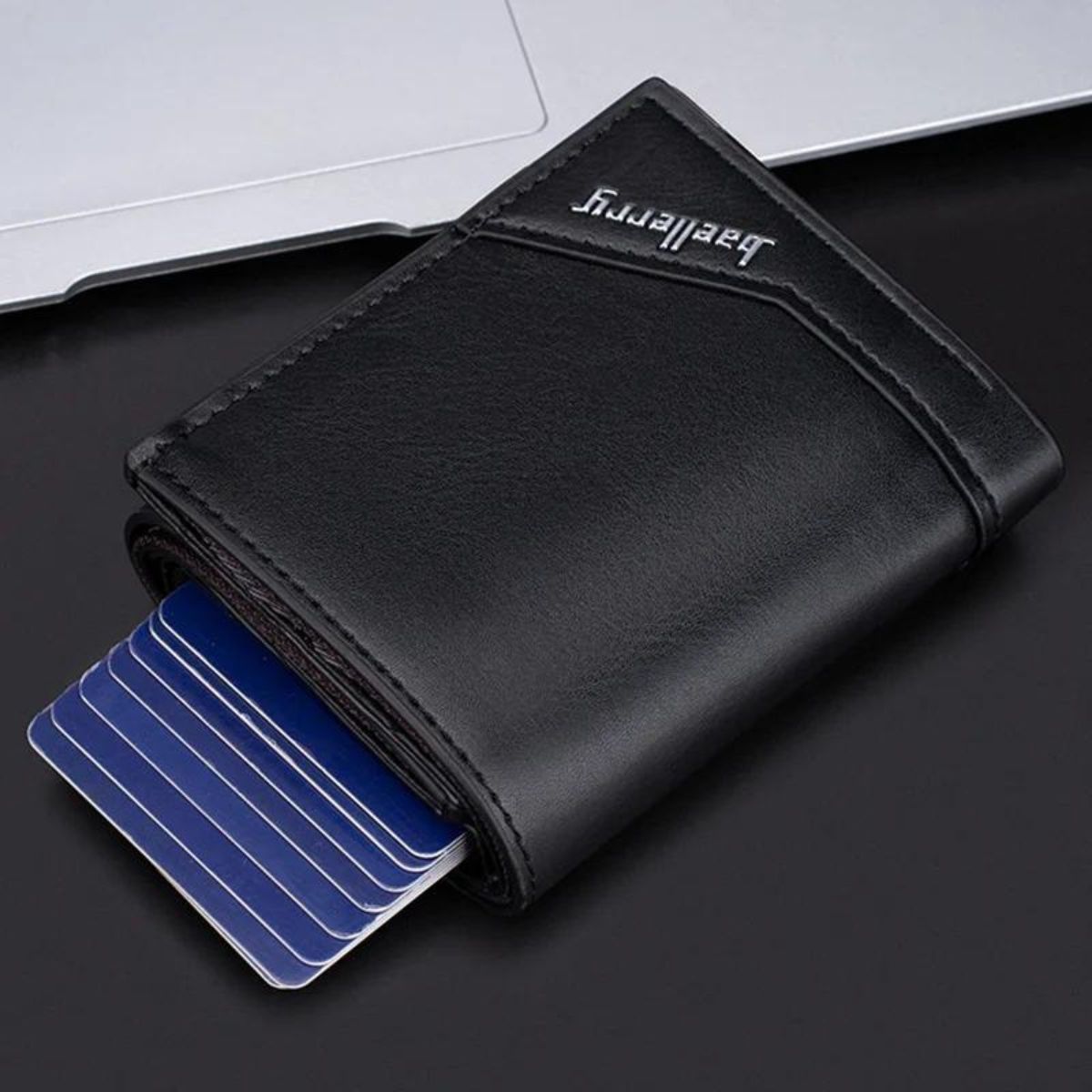 BAELLERRY - Billetera Tarjetero Rfid Anti Magnético Con Broche Baellery