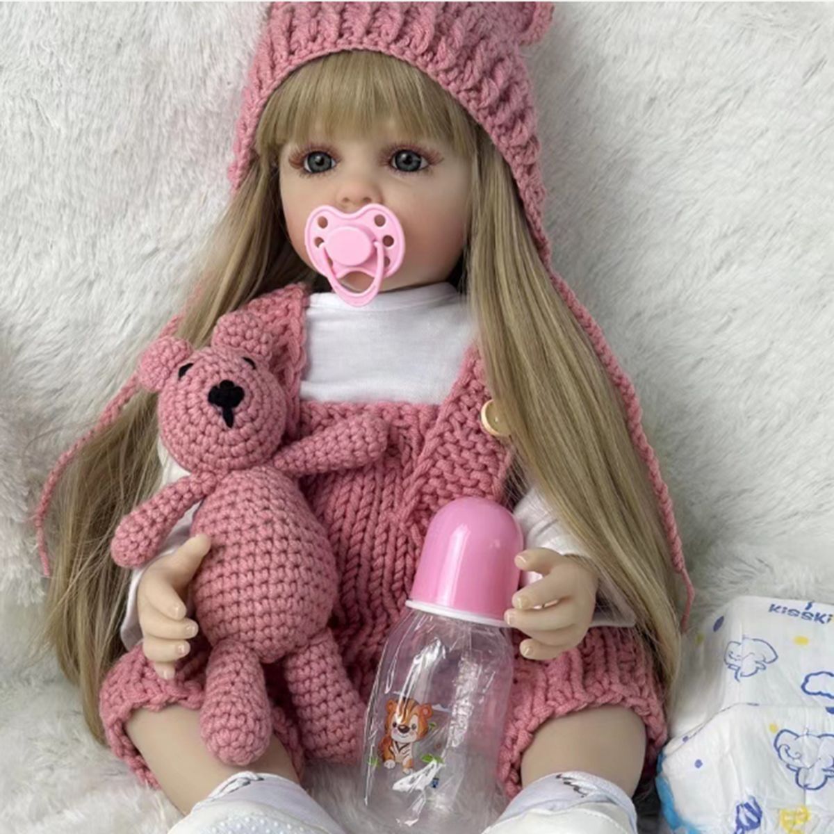 GENERICO - Muñeca reborn 55cm muñeca encantadora de silicona completa