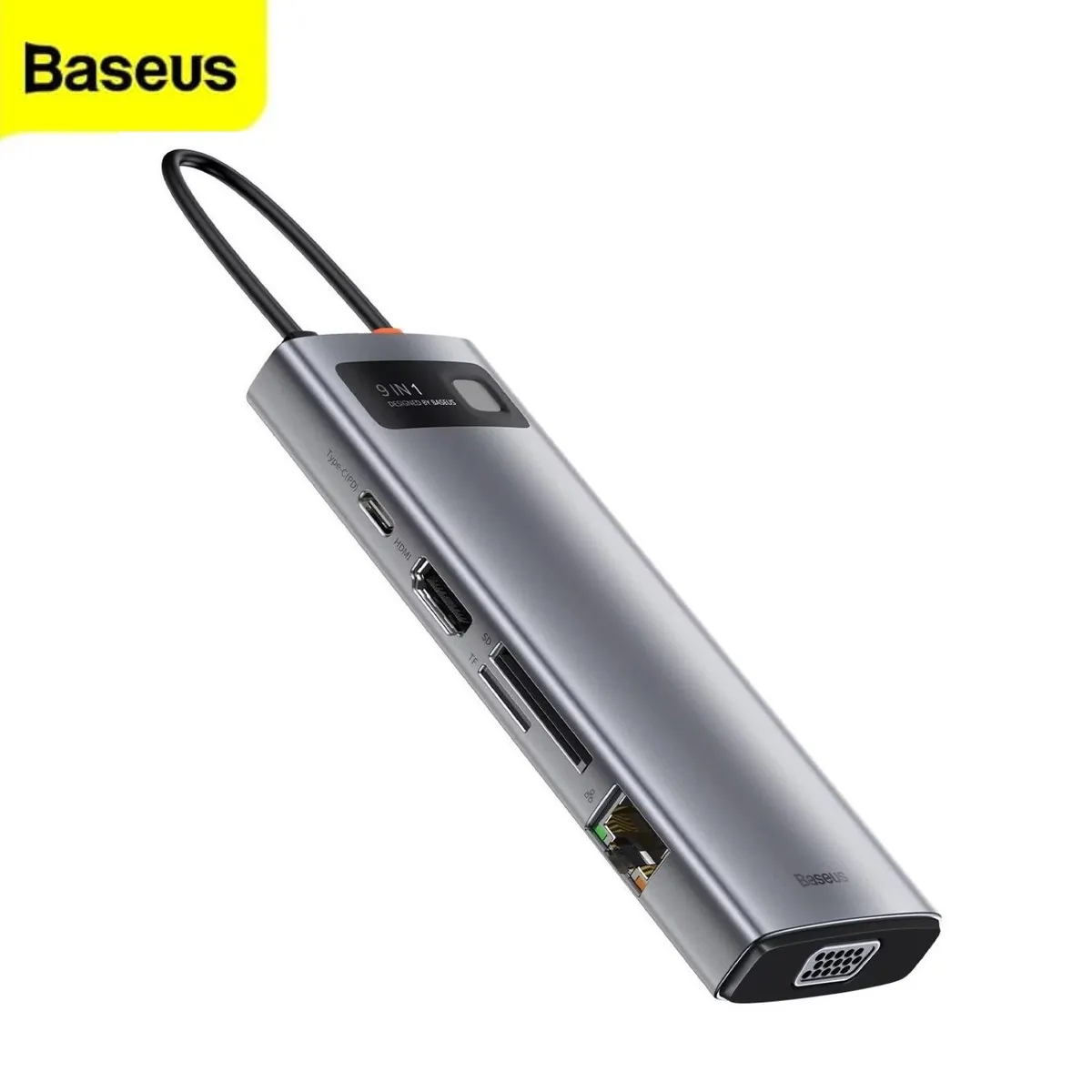 BASEUS - Hub tipo C 9 en 1 Hdmi Vga Rj45 Baseus