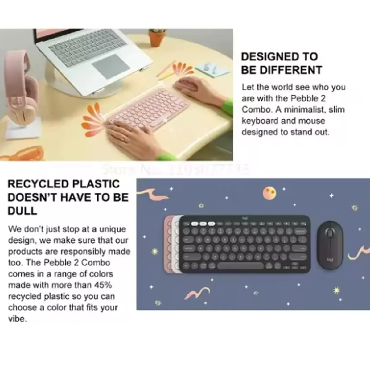 LOGITECH - Teclado Logitech K380 PEBBLE 2 COMBO Bluetooth N Y Ratón B