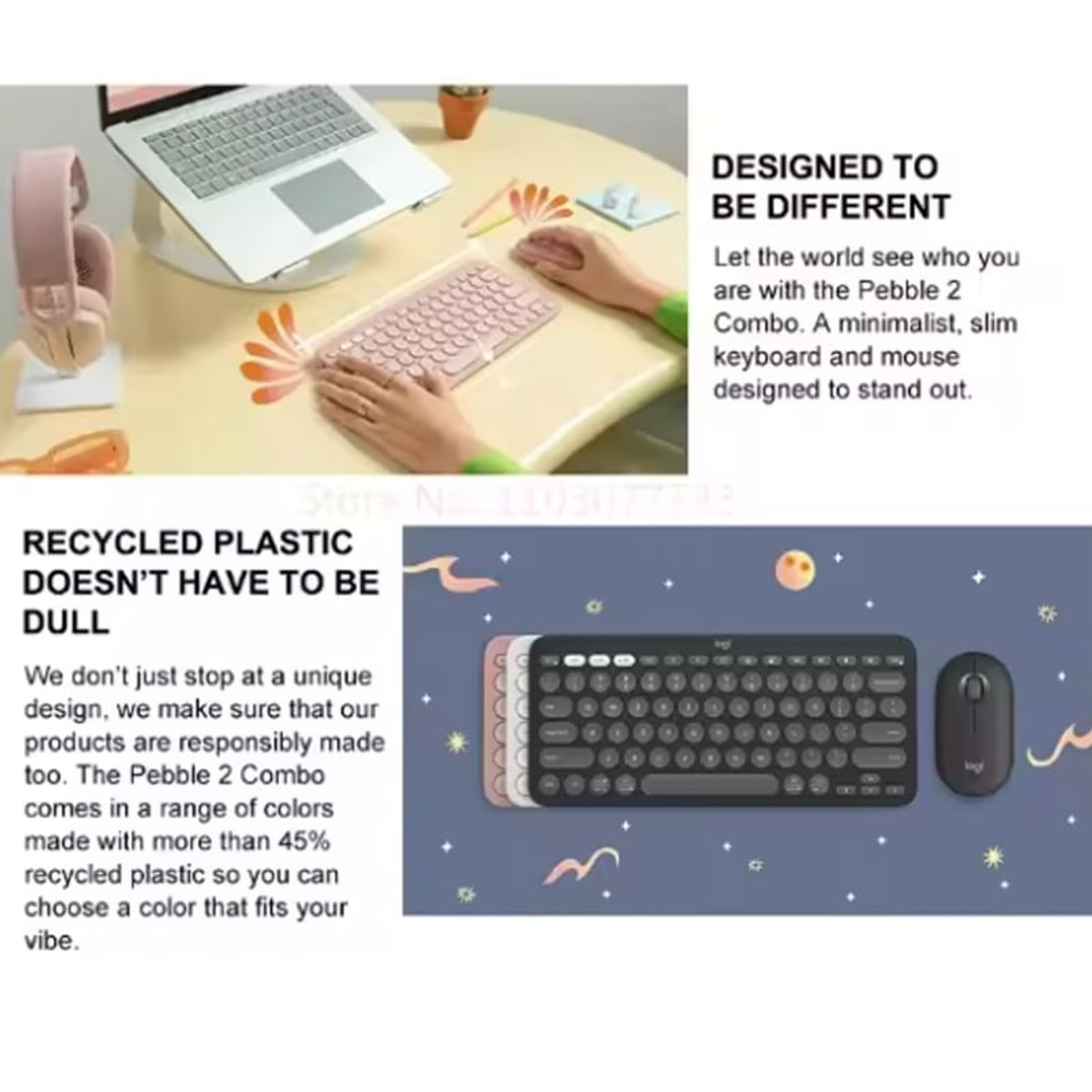 LOGITECH - Teclado Logitech K380 PEBBLE 2 COMBO Bluetooth M Y Ratón P