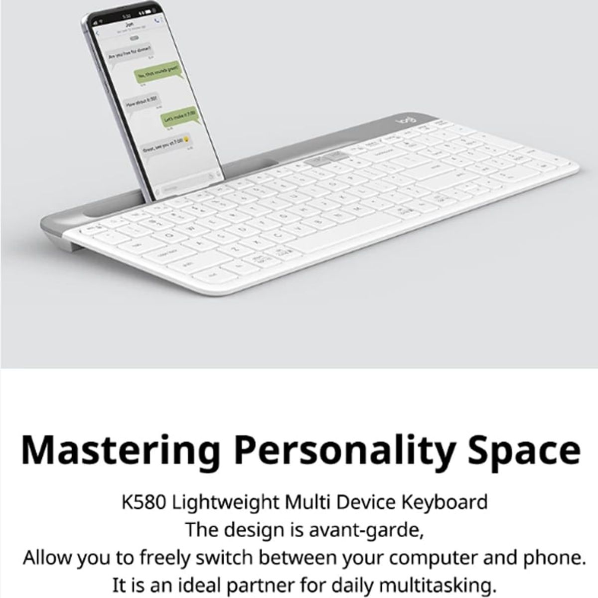 LOGITECH - Teclado Logitech K580 Bluetooth multidispositivo Rosa