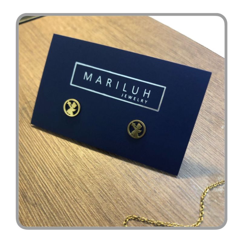 GENERICO - Aretes Acero - Angel Estrella Dorado