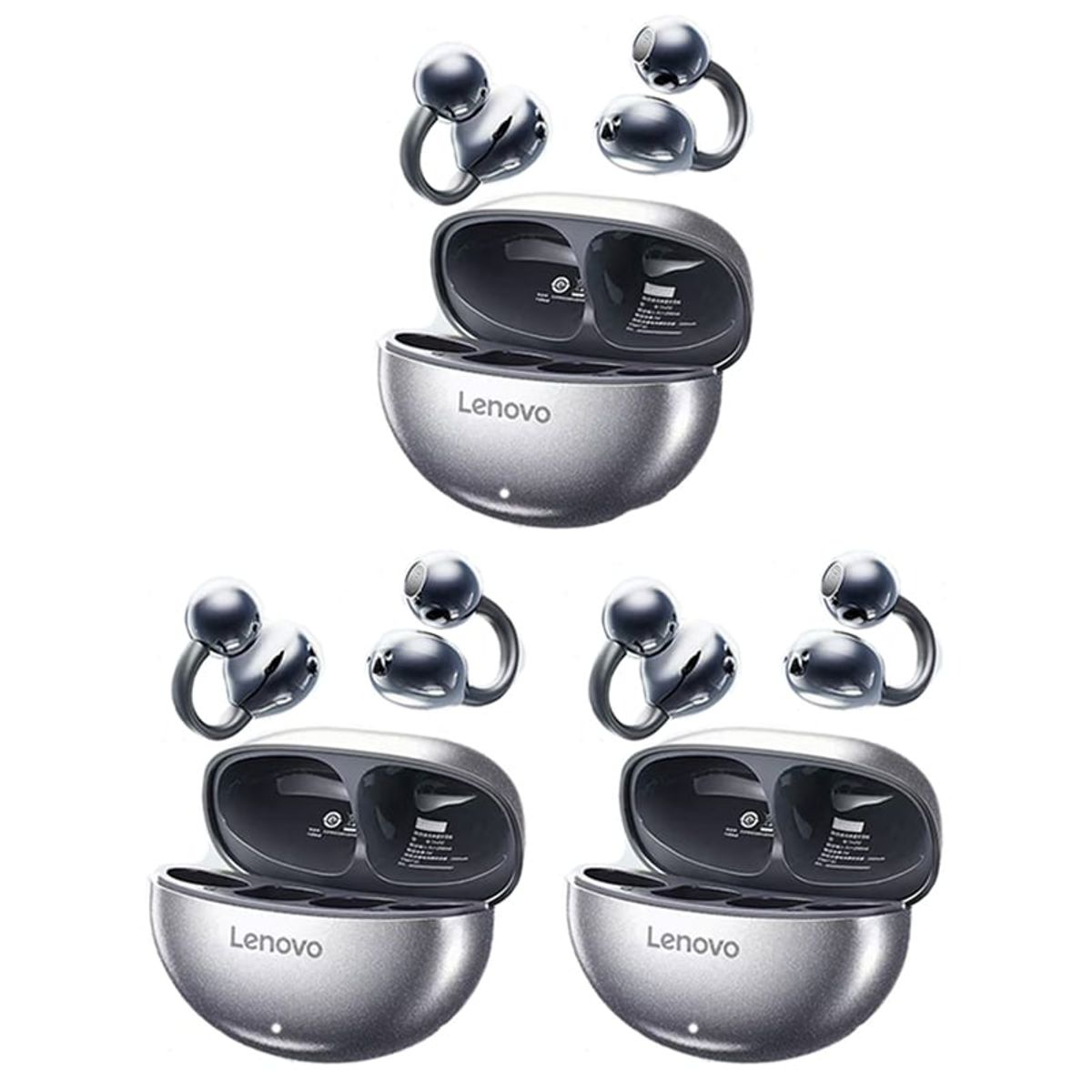 LENOVO - Set 3 Audífonos Lenovo TA140  Tws Auriculares Bluetooth 5.4-Negro