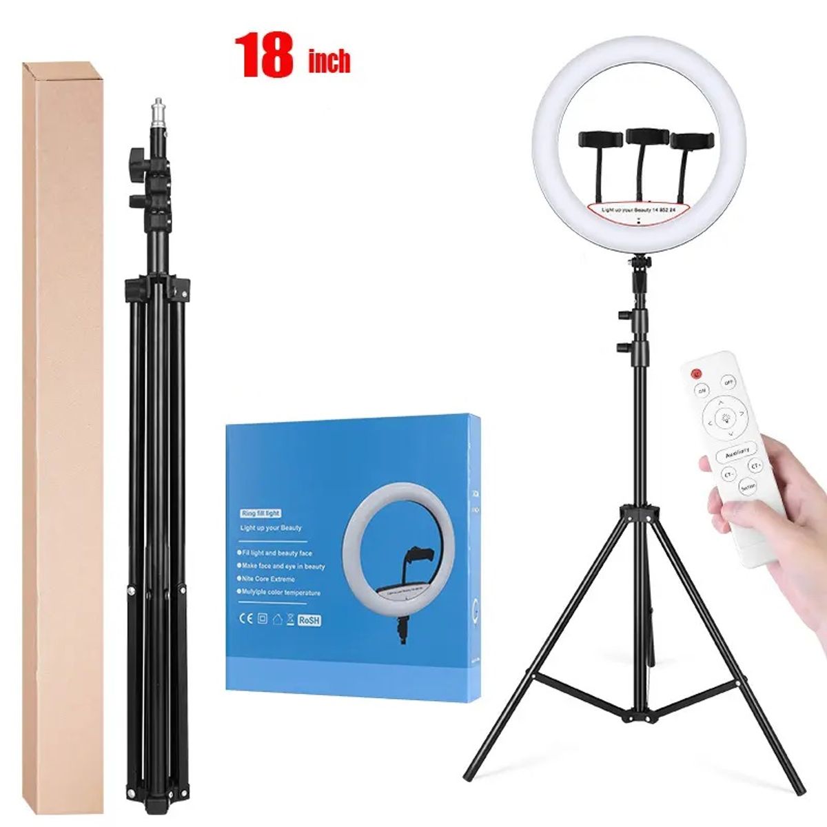 GENERICO - Aro anillo Luz Led 45 cm con Control + Trípode LJJ-45