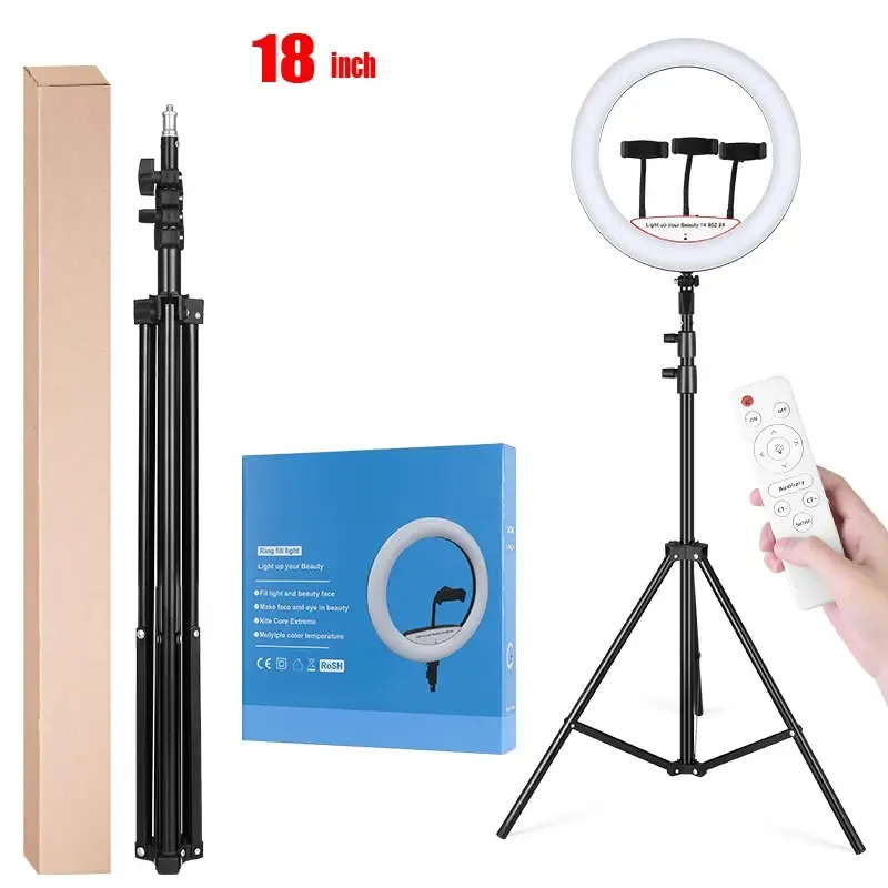 GENERICO - Aro anillo Luz Led 45 cm con Control + Trípode LJJ-45