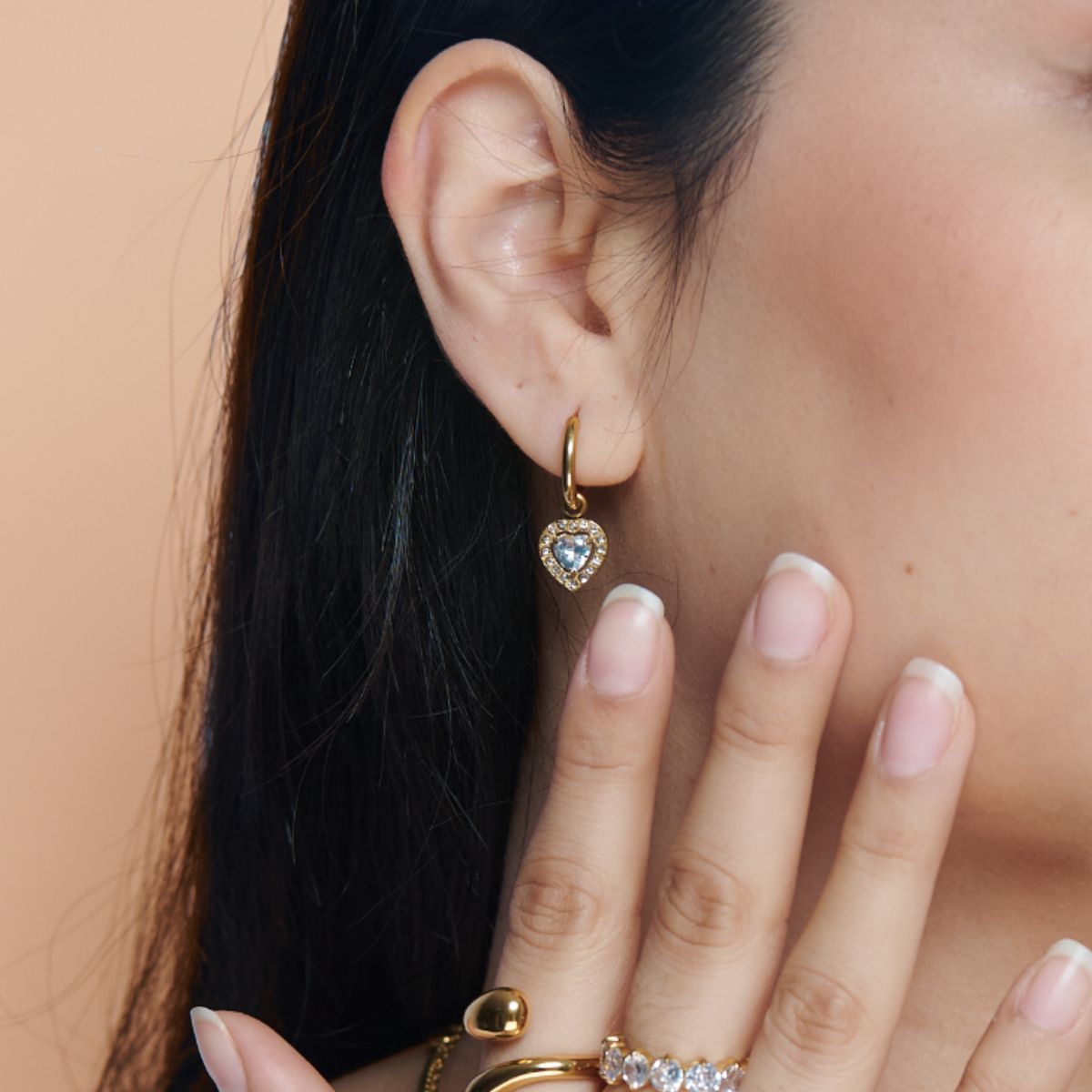 GENERICO - Aretes Corazón Circones Waterproof