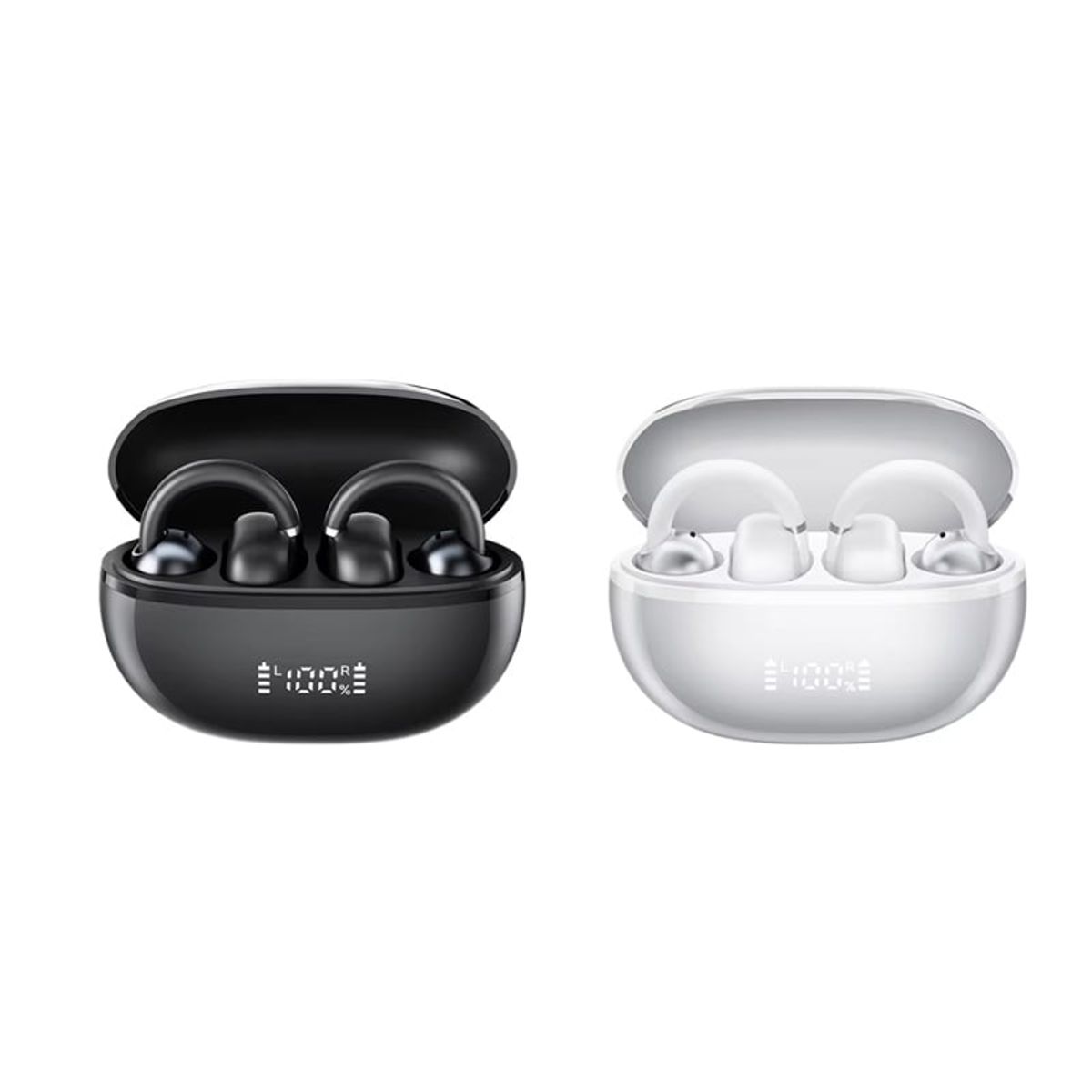 HAYLOU - Set 2 HAYLOU auriculares AirFree TWS BT 5,4 Negro y Blanco