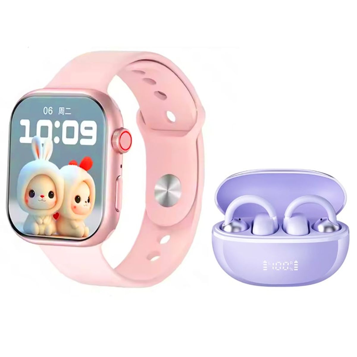 HAYLOU - Audífonos Haylou Airfree-Morado Blutooth 54 y Toumi Watch S10 Pro-P