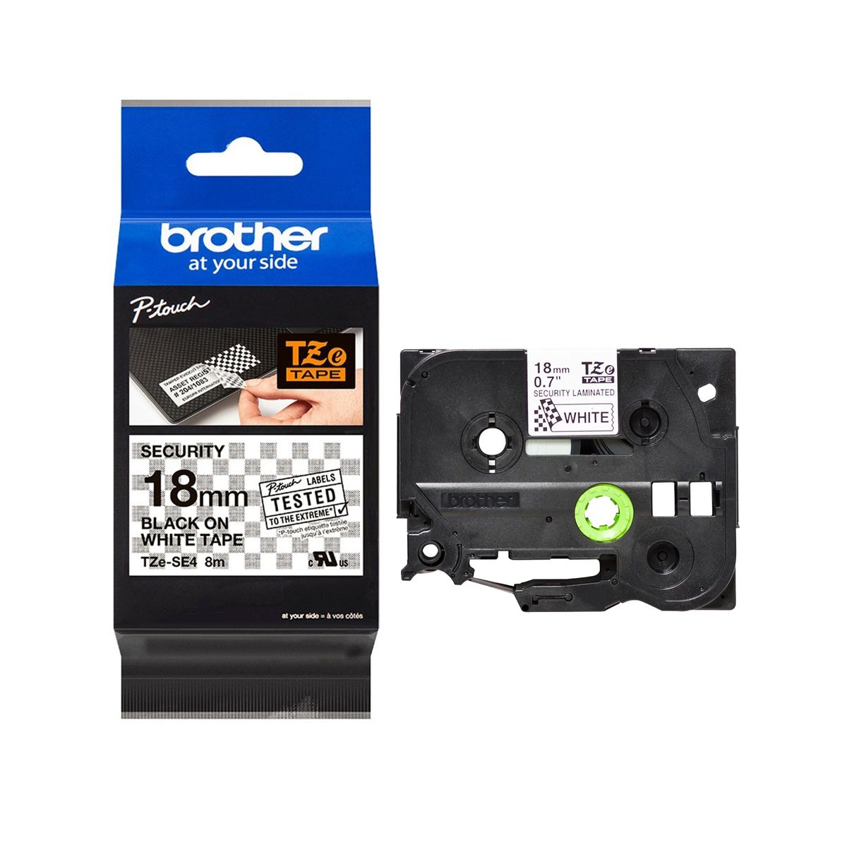 BROTHER - CINTA BROTHER TZE-SE4 NEGRO SOBRE BLANCO P/N: TZESE4