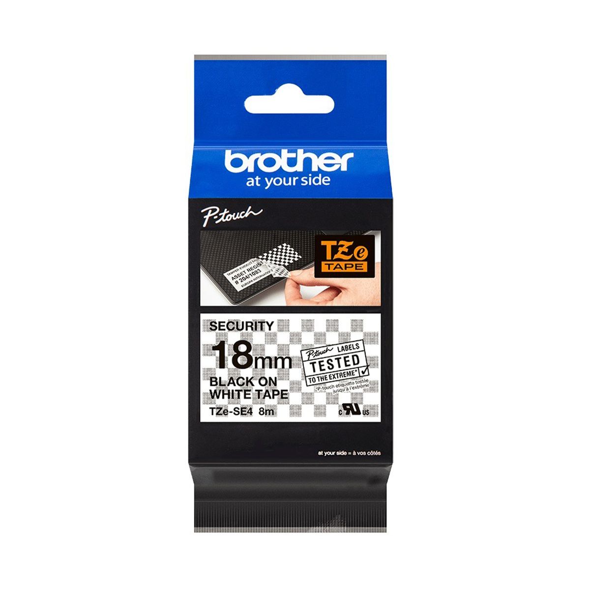 BROTHER - CINTA BROTHER TZE-SE4 NEGRO SOBRE BLANCO P/N: TZESE4