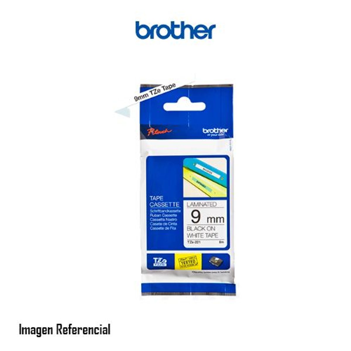 BROTHER - CINTA BROTHER TZE-221 NEGRO SOBRE BLANCO P/N: TZE221