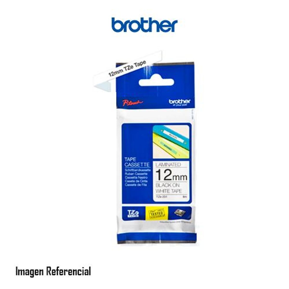 BROTHER - CINTA BROTHER TZE-231 NEGRO SOBRE BLANCO P/N: TZE231