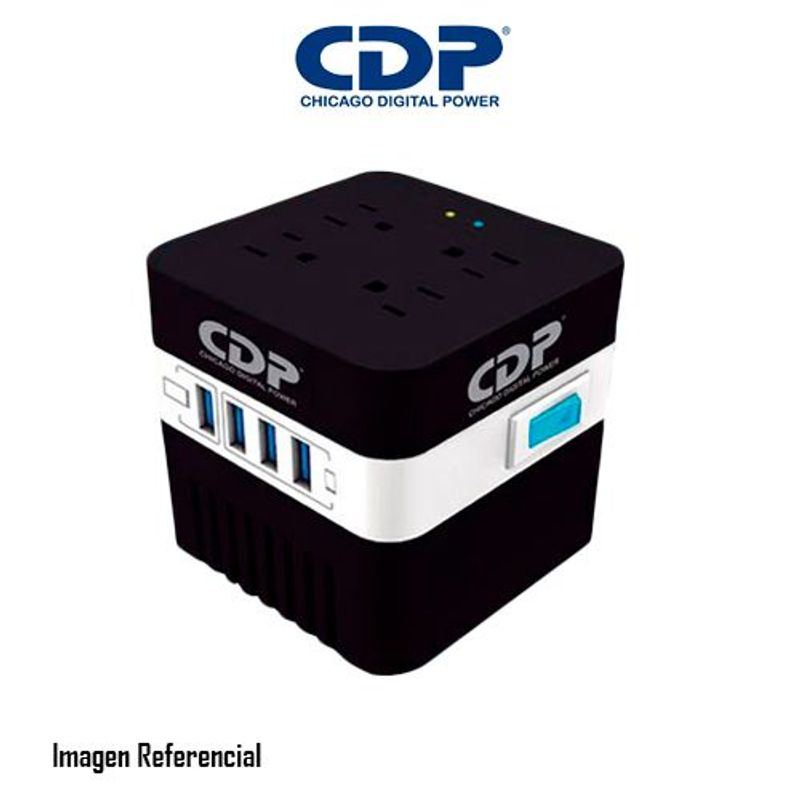 CDP - ESTABILIZADOR CDP RU-AVR604I 4 TOMAS 600VA/300W P/N: RU-AVR604I