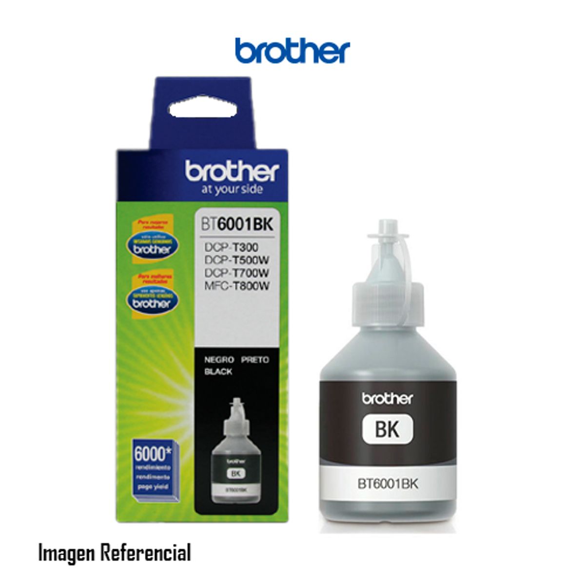 BROTHER - TINTA BROTHER BT6001BK PARA MODELO T300/T500W/T700W NEGRO P/N:BT6001BK