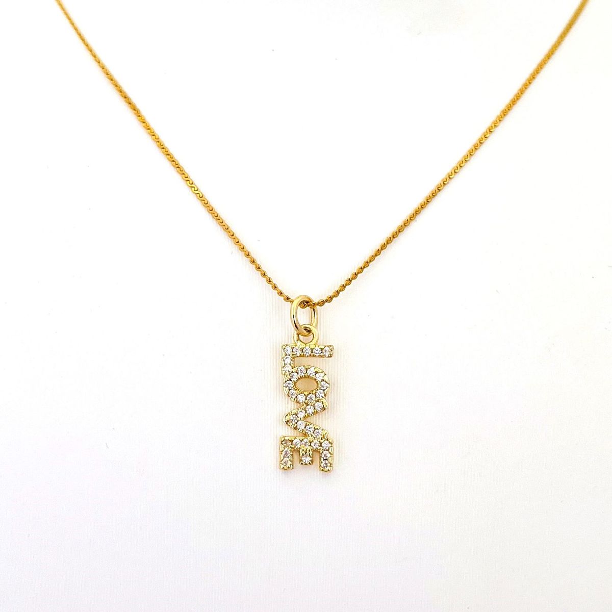 GENERICO - Collar de Acero Love Cristales 43 cm