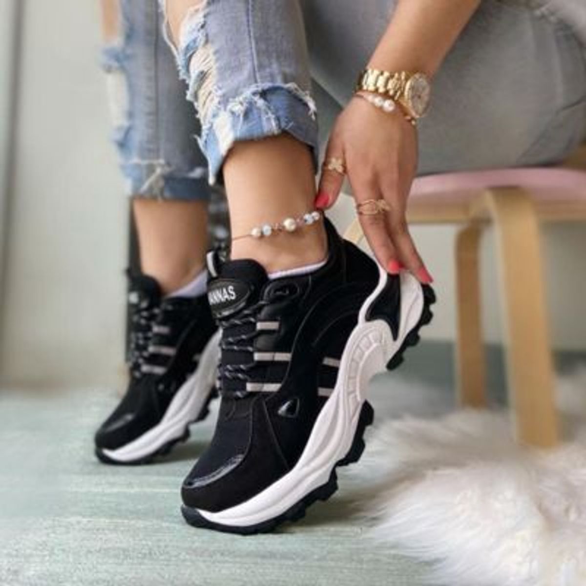 GENERICO - 12975C-55 Zapatilla Mujer Kendra Multicolor.-