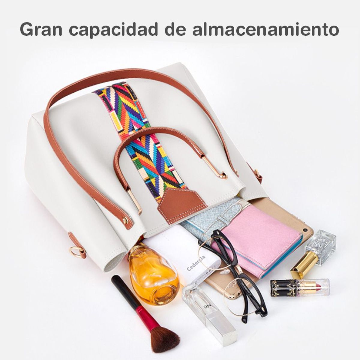 KELLER - Juego de Carteras Bolsos 4 Piezas Blanco