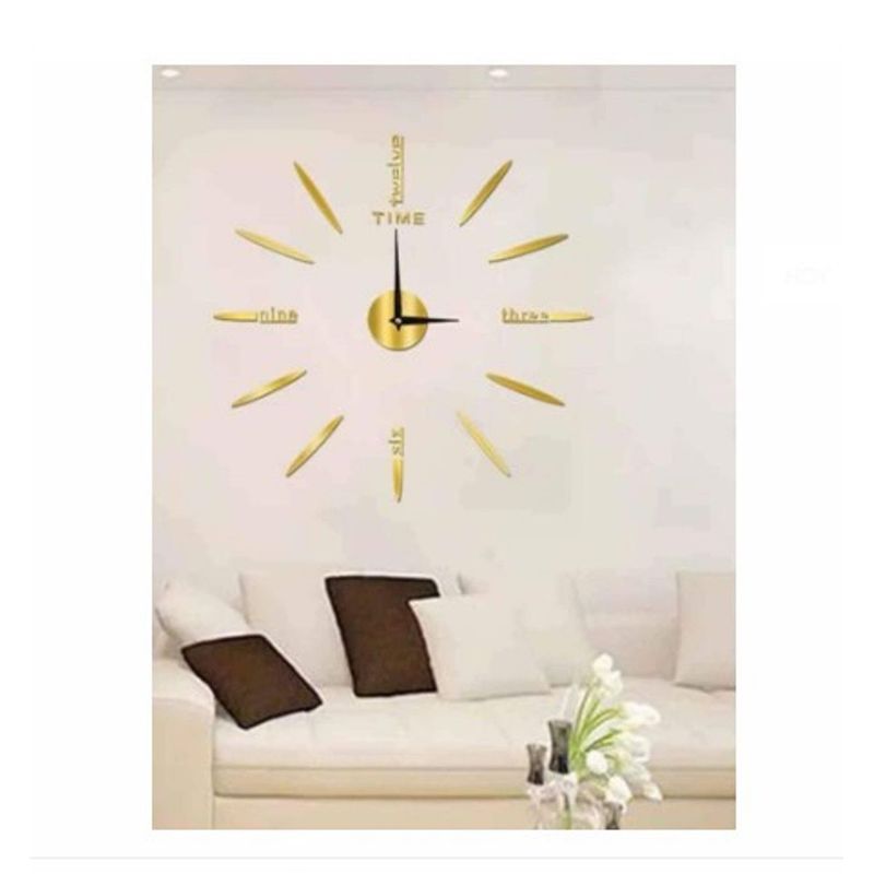 GENERICO - Reloj Decorativo 3D DORADO A1 Modelo Europeo