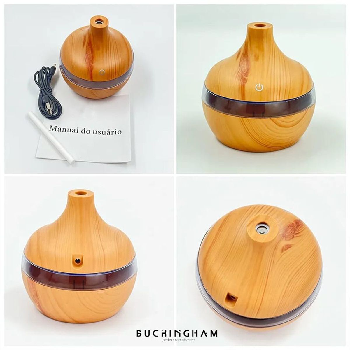 BUCKINGHAM - Humidificador Difusor Aromaterapia Ultrasónico Luces Led DYH390004