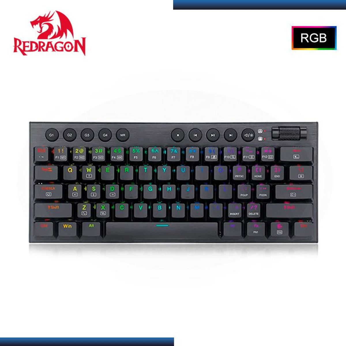REDRAGON - Teclados Redragon HORUS 60 BLACK Wireless English K632-PRO-RGB RED