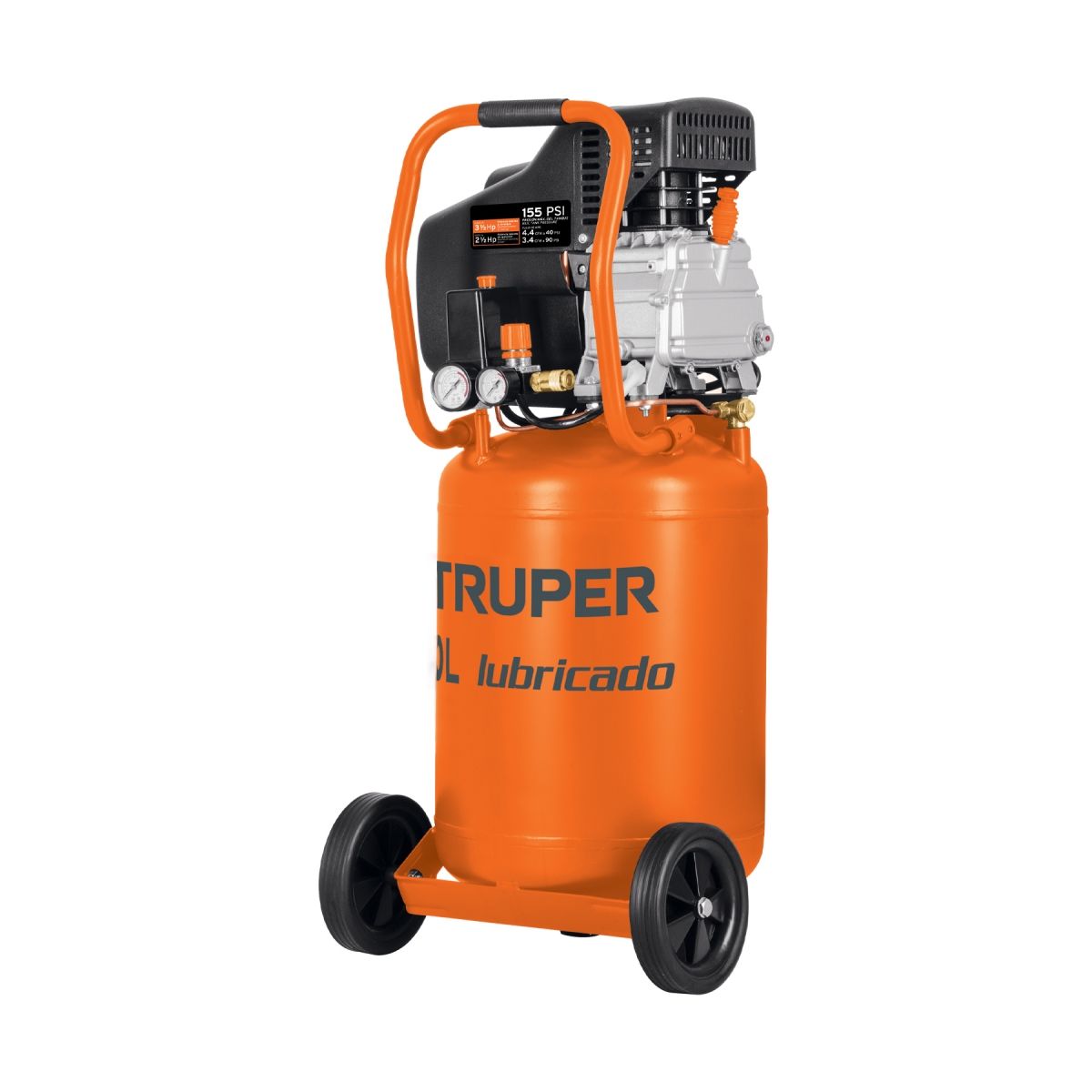 TRUPER - Compresor vertical 50 L, 3-1/2 HP (potencia máxima), 220 V, Truper