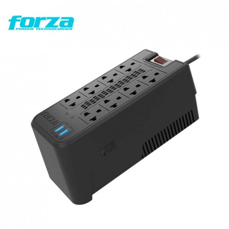 FORZA - ESTABILIZADOR FORZA 8 TOMAS FVR-1222USB 1200VA