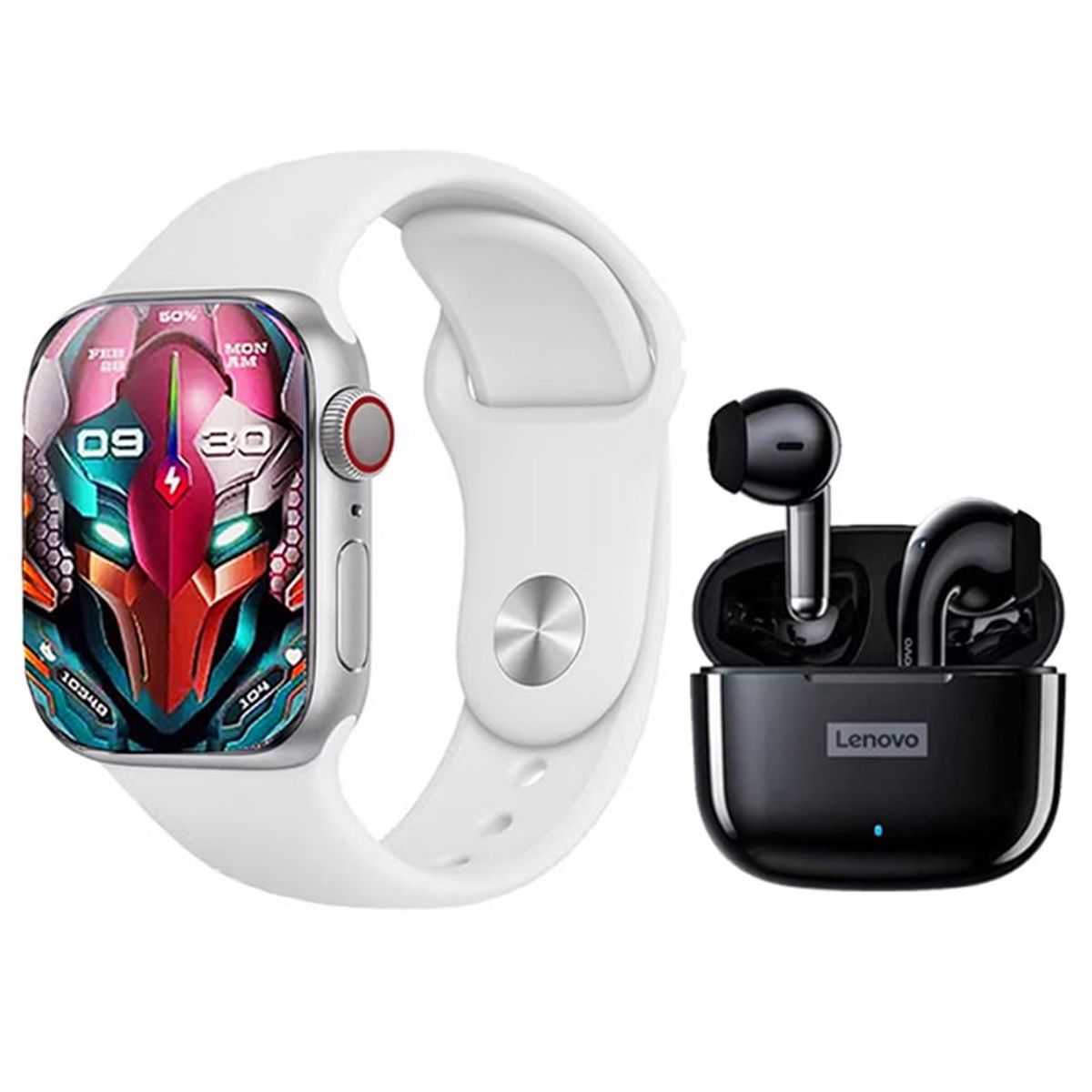 LENOVO - Auriculares Lenovo LP40 Pro-Negro y Toumi Watch S9 Pro-W Reloj