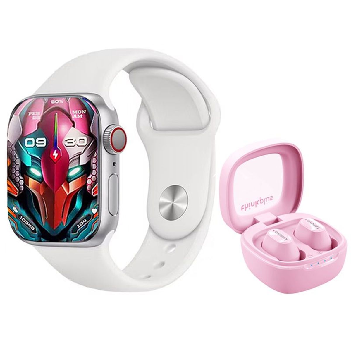 LENOVO - Audífonos Lenovo XT62-Rosa y Toumi S9 PRO-W Watch Reloj inteligente