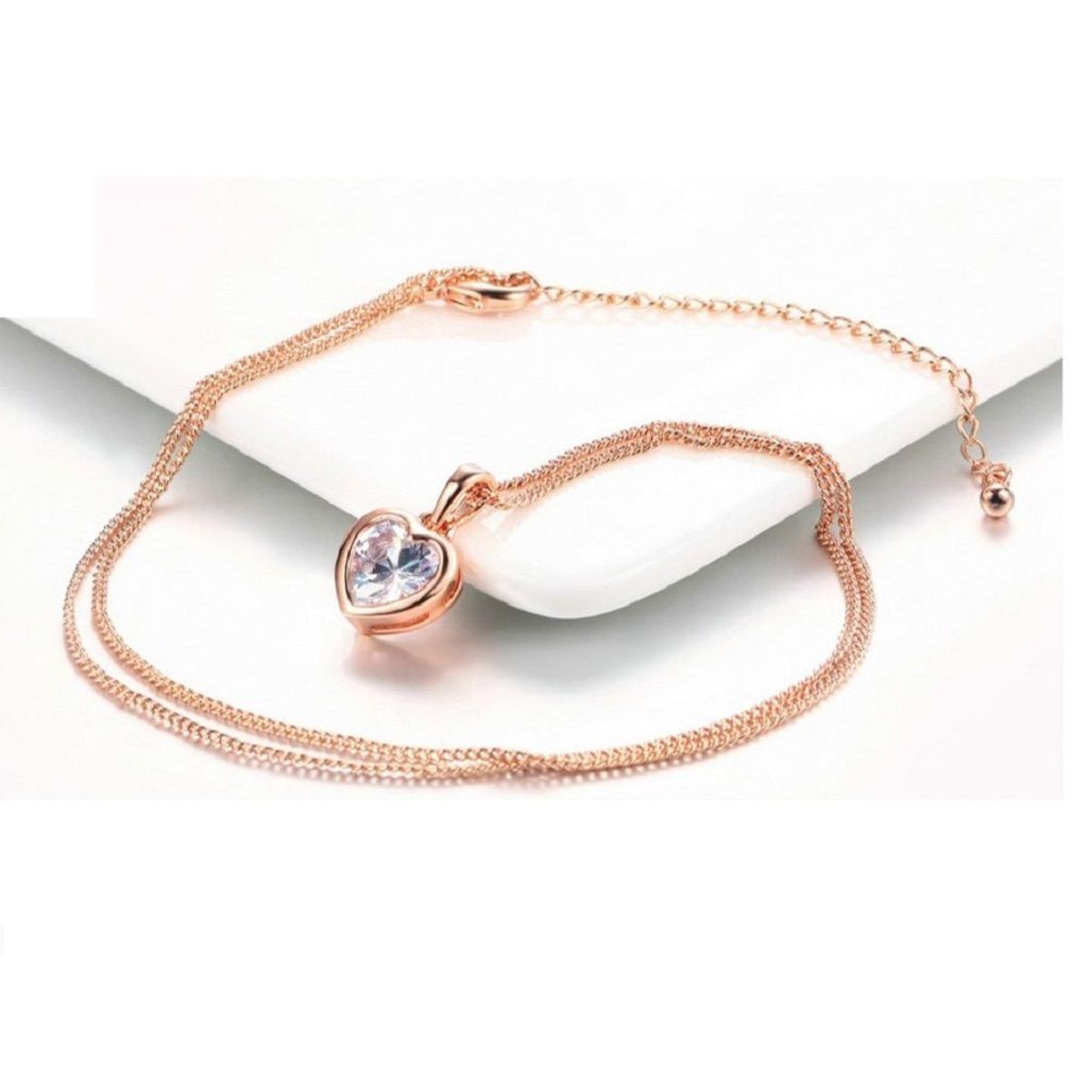 GENERICO - Collar Crystal Heart Enamorada Novia Regalo San Valentín - Genieka