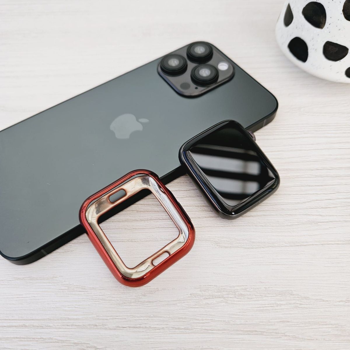 GENERICO - Case Cromado para APPLE WATCH 38mm - 40mm - Rojo