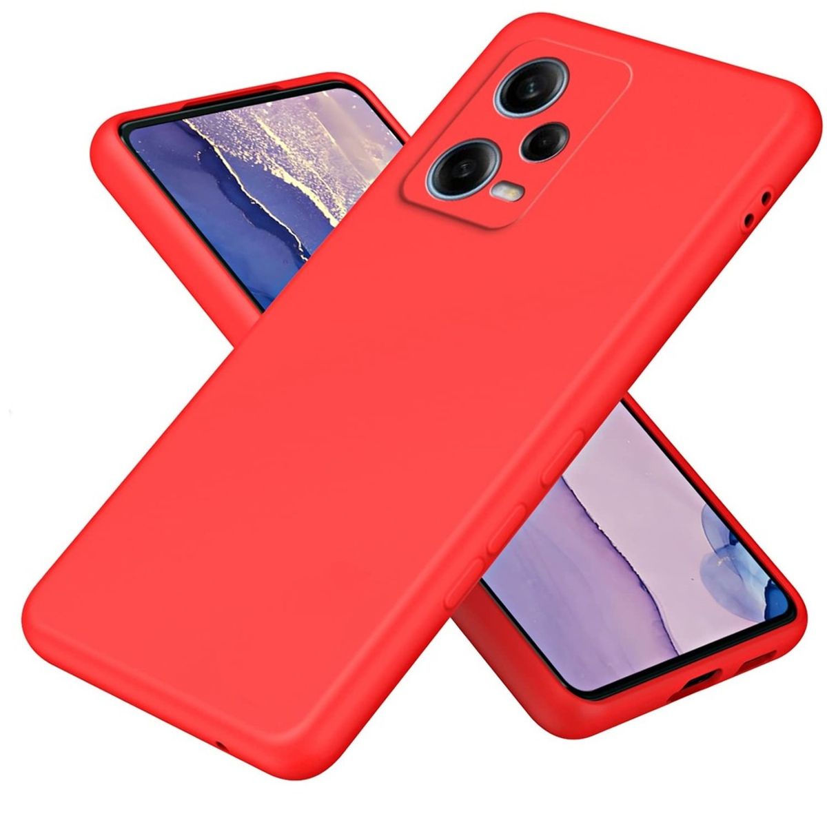 GENERICO - Funda Case de Xiaomi Note 12 5G Soft Feeling Antishock Rojo Antigolpe