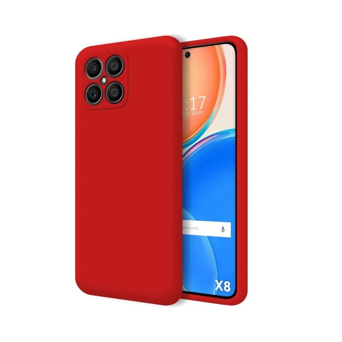 GENERICO - Funda para Honor X8 Soft Feeling Antishock Rojo Resistente Antigolpe