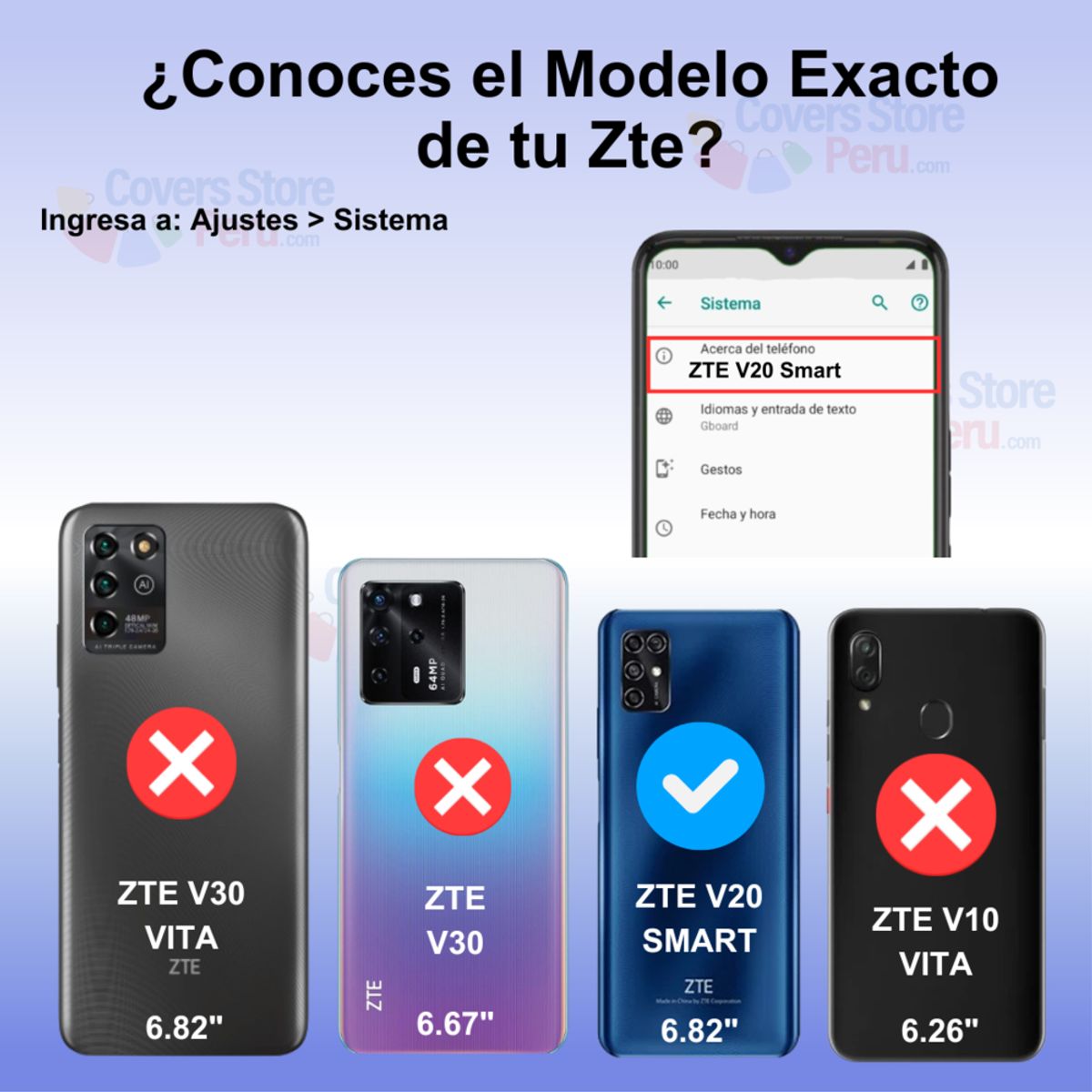 GENERICO - Funda Case para ZTE V20 Smart Soft Feeling Antishock Azul Antigolpe