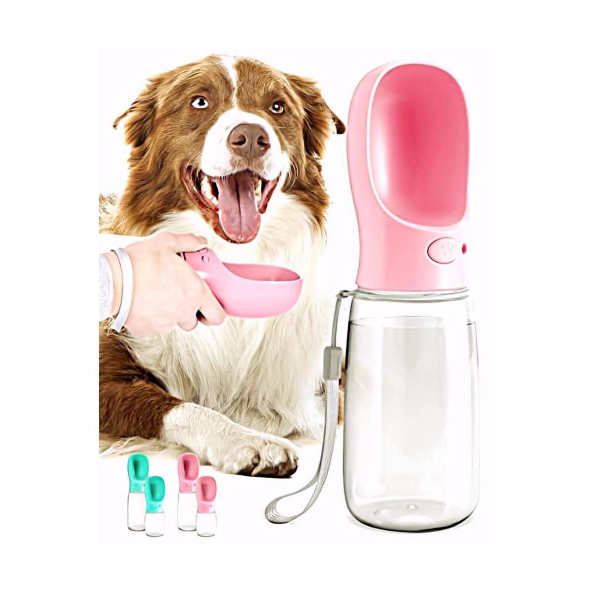 GENERICO - Botella Bebedero Portátil Para Mascotas ROSADO