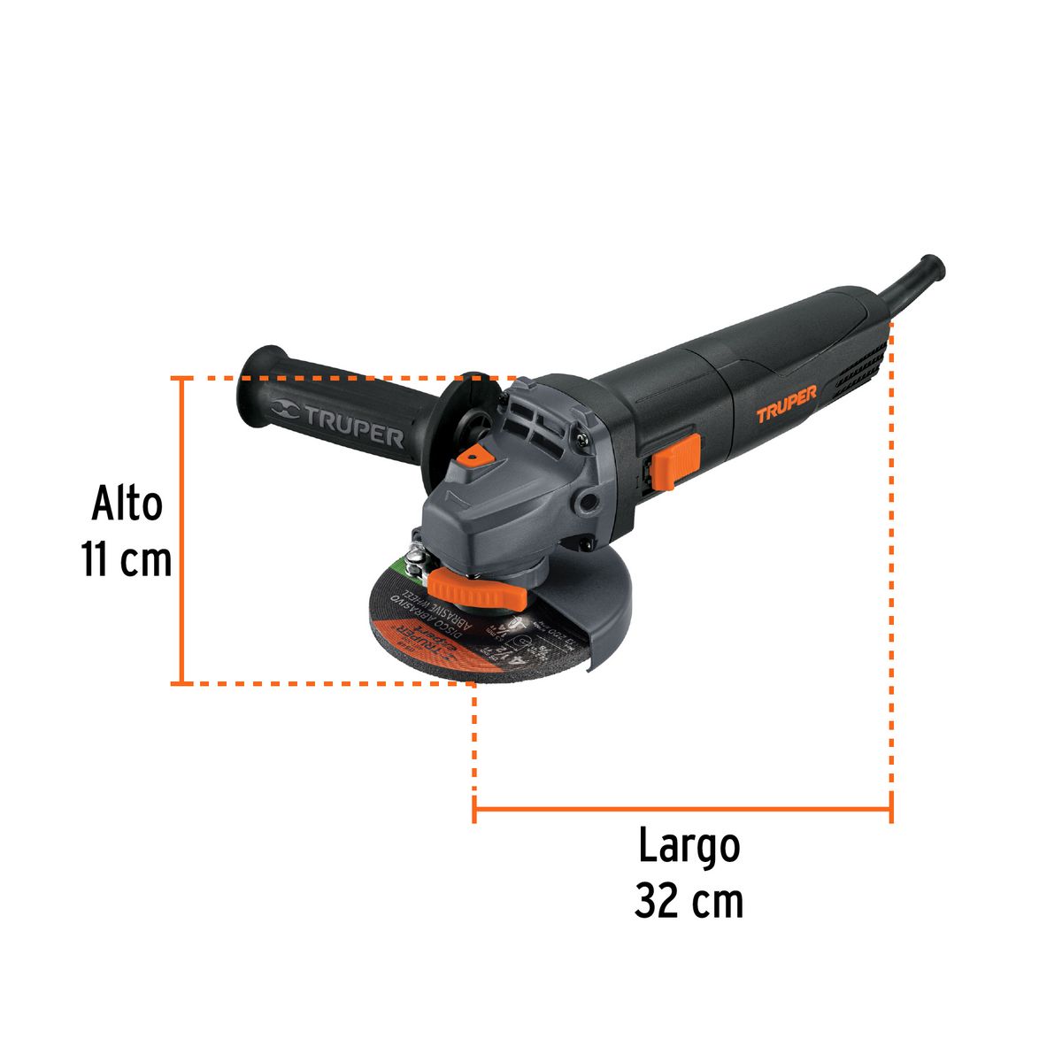 TRUPER - Esmeriladora Angular 4-1/2", Industrial, 850 W, 220 V, Truper