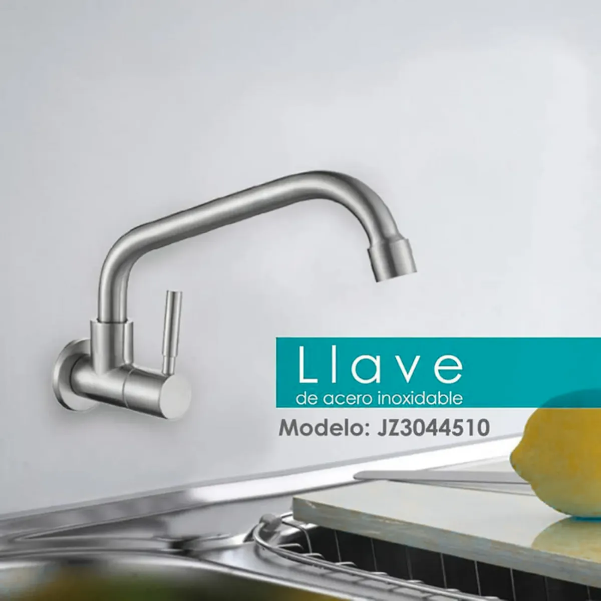 XM - GRIFERÍA PARA COCINA  A LA PARED GIRATORIO MATE ALETA JZ3044510