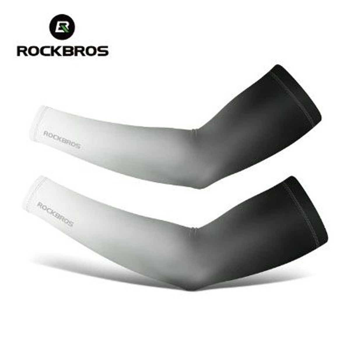ROCKBROS - Mangas para ciclismo negras con blanco Rockbros