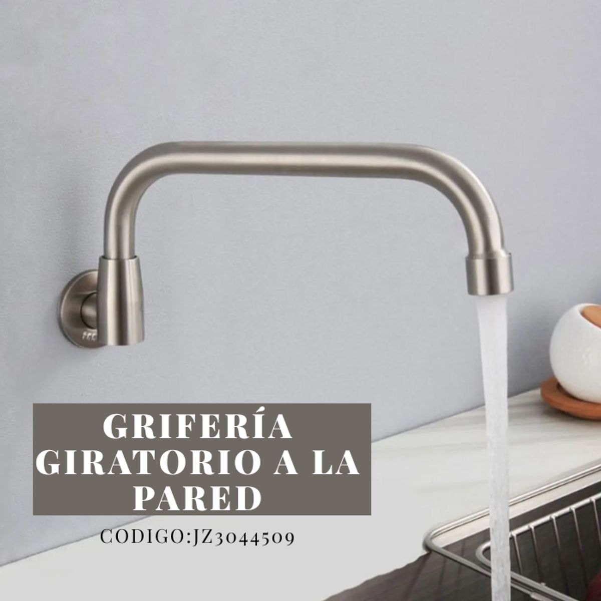 XM - GRIFERÍA PARA COCINA  A LA PARED GIRATORIO MATE JZ3044509