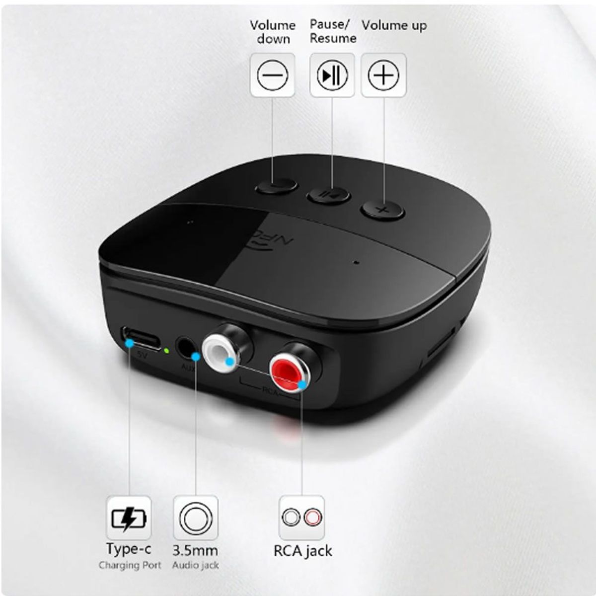 GENERICO - Receptor de Audio Bluetooth 5-2 Conector AUX 3-5mm