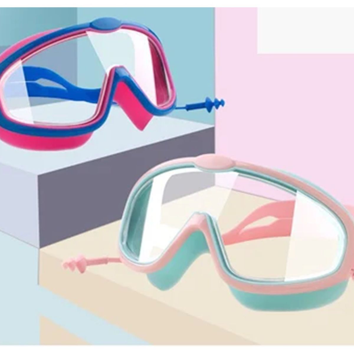 GENERICO - Lentes de Natación Niños con Proteccion de Oidos COLOR NIÑA