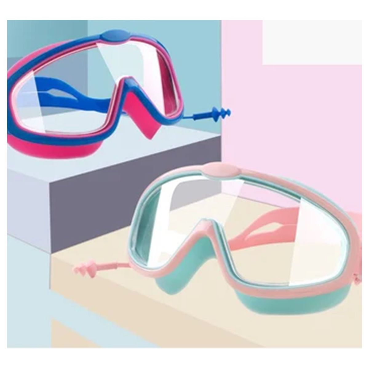 GENERICO - Lentes de Natación Niños con Proteccion de Oidos COLOR NIÑA