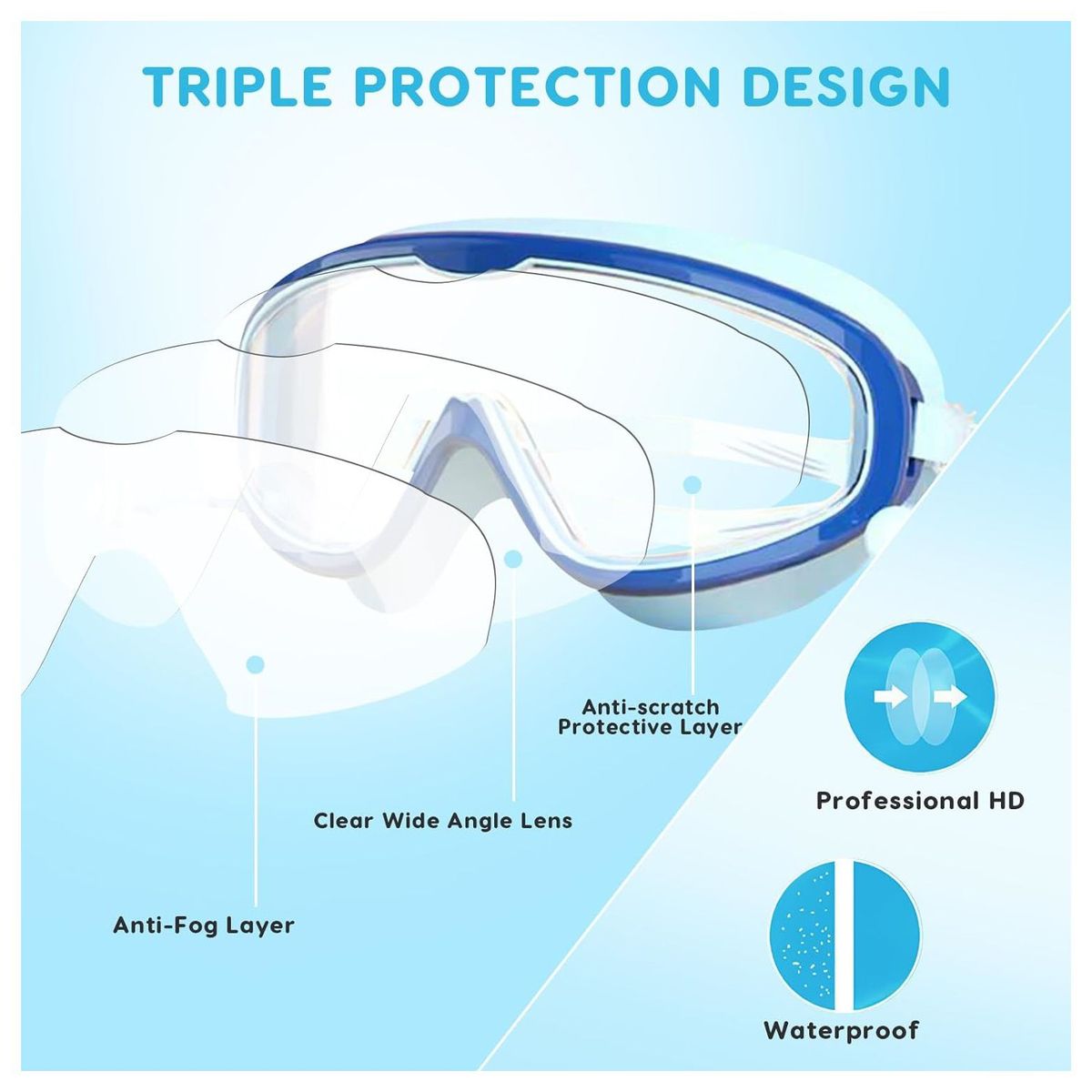 GENERICO - Lentes de Natación Niños con Proteccion de Oidos COLOR NIÑO