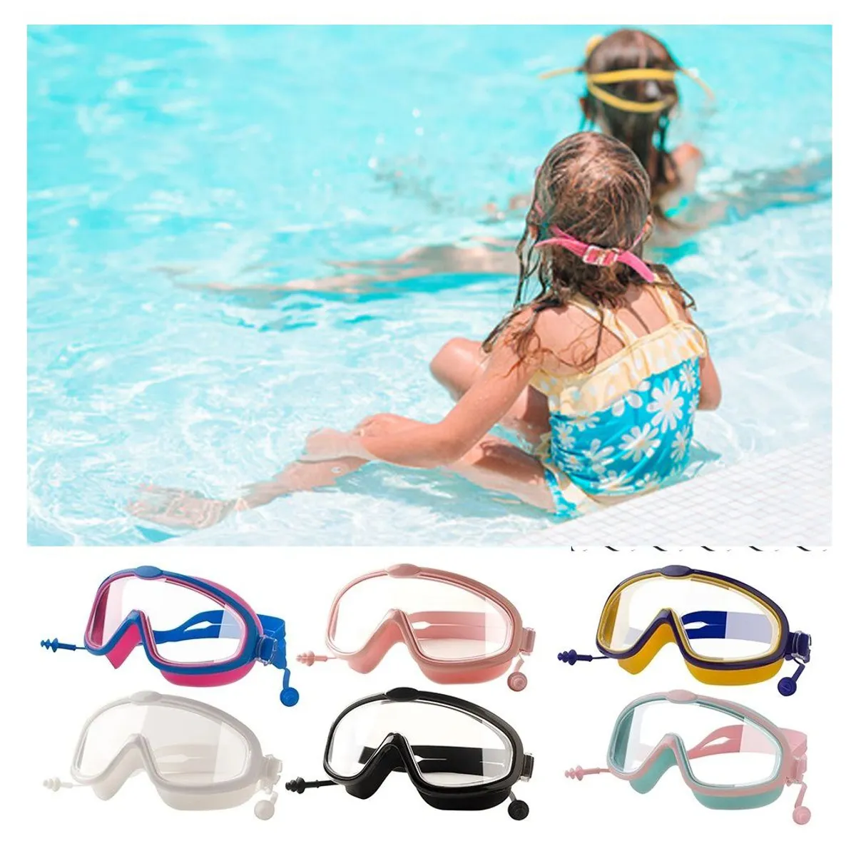 GENERICO - Lente de Natación Infantiles 3D con Proteccion Oidos NIÑA